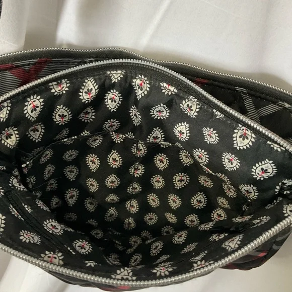 Vera Bradley Women’s Black/Red/Gray/White Plaid Crossbody Purse - Picture 7 of 12